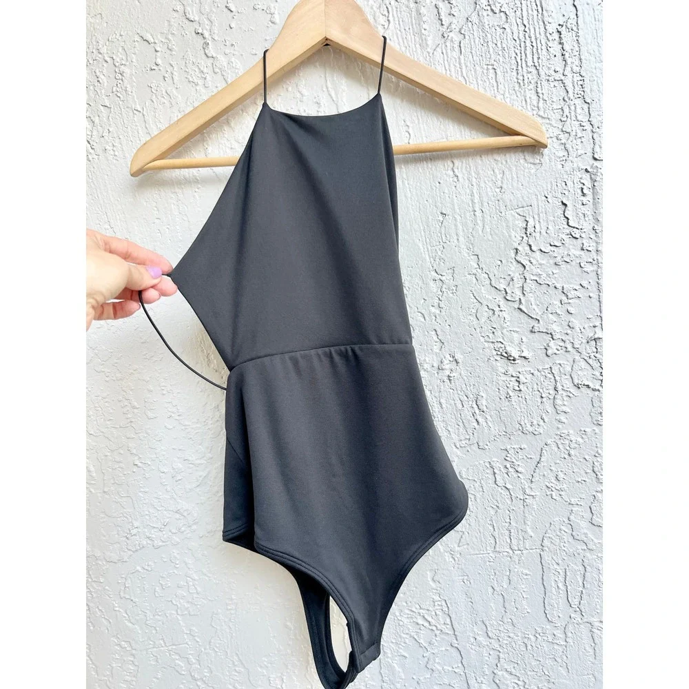 Alix NYC Sleeveless Open Back Halterneck Penn Bodysuit Black Women's Size XS - Picture 4 of 7